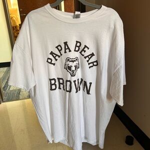 Papa bear brown college tee
